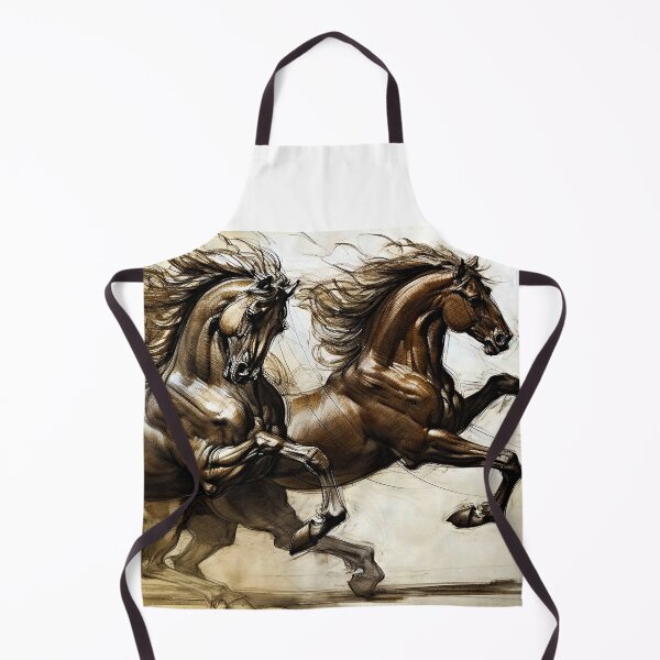 Item preview, Two Horses Illustration designed and sold by NoxLand.