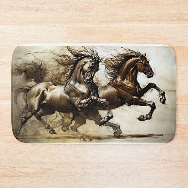 Item preview, Two Horses Illustration designed and sold by NoxLand.
