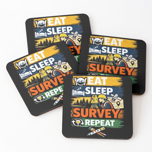 Item preview, Eat Sleep Survey Repeat Funny Land Surveyor designed and sold by Virelo.