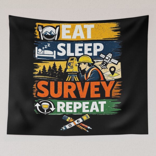 Item preview, Eat Sleep Survey Repeat Funny Land Surveyor designed and sold by Virelo.