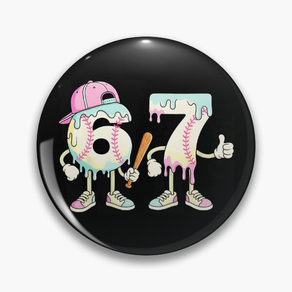 Item preview, 67 Funny Baseball Dripping Ice Cream Six Seven Meme designed and sold by miaa-artistshop.