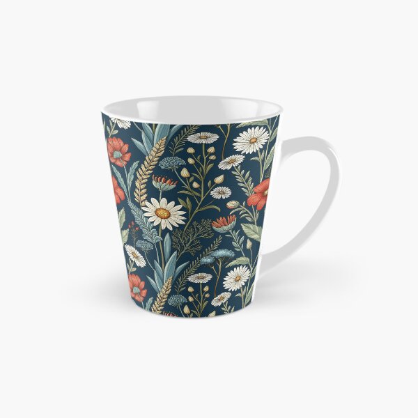 Item preview, Floral pattern, poppies, daisies, wildflowers. Floral Collage on dark blue background. designed and sold by iclipart.