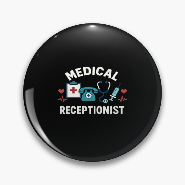 Item preview, Medical Receptionist Design – Healthcare Icons, Heartbeat, Stethoscope, Phone & Syringe Graphic designed and sold by Bright Nest Studio.