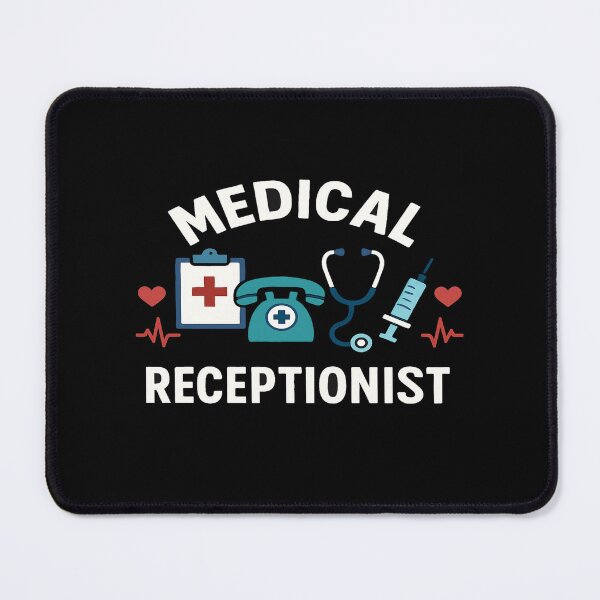 Item preview, Medical Receptionist Design – Healthcare Icons, Heartbeat, Stethoscope, Phone & Syringe Graphic designed and sold by Bright Nest Studio.