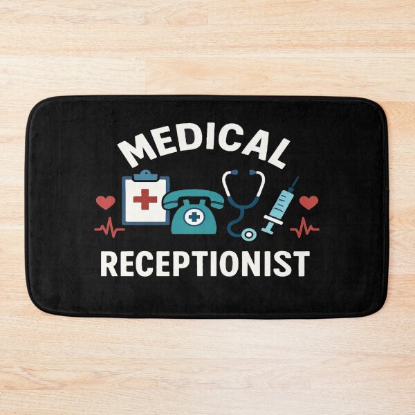 Item preview, Medical Receptionist Design – Healthcare Icons, Heartbeat, Stethoscope, Phone & Syringe Graphic designed and sold by Bright Nest Studio.