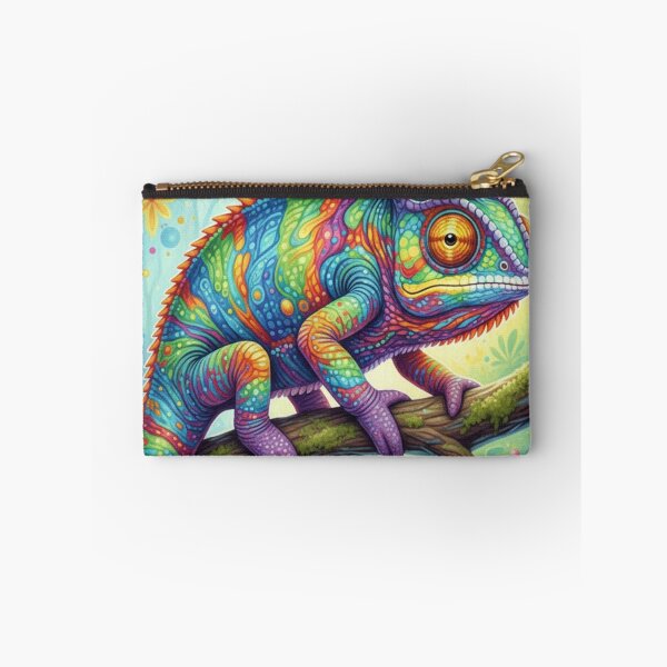 Item preview, The Technicolor Chameleon: A Prismatic Masterpiece in Colored Pencil designed and sold by Mood & Muse Studio.