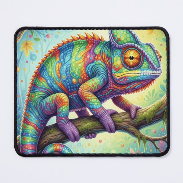 Item preview, The Technicolor Chameleon: A Prismatic Masterpiece in Colored Pencil designed and sold by Mood & Muse Studio.