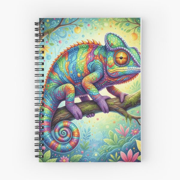 Item preview, The Technicolor Chameleon: A Prismatic Masterpiece in Colored Pencil designed and sold by Mood & Muse Studio.