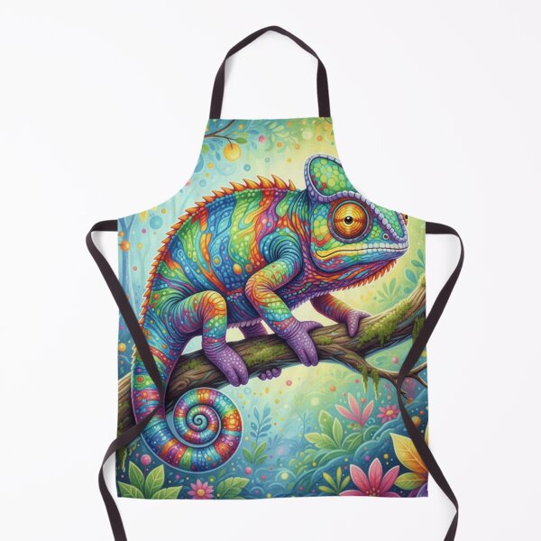 Item preview, The Technicolor Chameleon: A Prismatic Masterpiece in Colored Pencil designed and sold by Mood & Muse Studio.