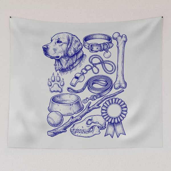 Item preview, Navy Blue Dog Heritage - Vintage Blueprint Style designed and sold by DigitalGlade.