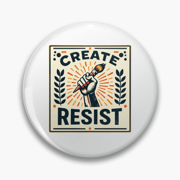 Item preview, CREATE RESIST | Retro Activist Typography | Bold Minimal Poster designed and sold by RetroPop23.