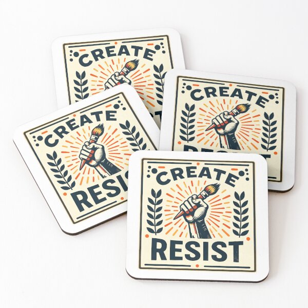 Item preview, CREATE RESIST | Retro Activist Typography | Bold Minimal Poster designed and sold by RetroPop23.
