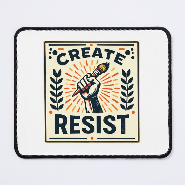 Item preview, CREATE RESIST | Retro Activist Typography | Bold Minimal Poster designed and sold by RetroPop23.