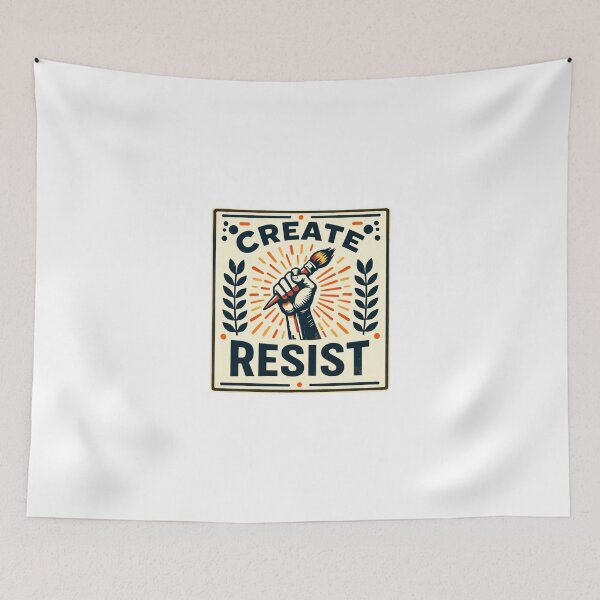 Item preview, CREATE RESIST | Retro Activist Typography | Bold Minimal Poster designed and sold by RetroPop23.