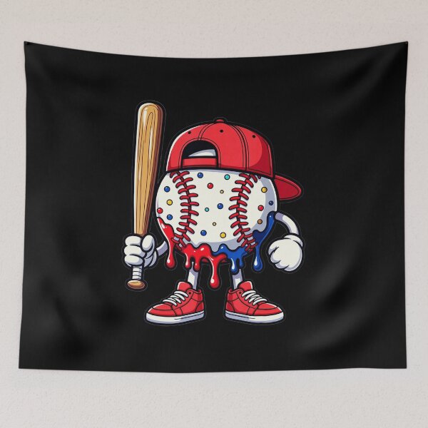 Item preview, Dripping Baseball Cartoon Player Funny Youth Style designed and sold by miaa-artistshop.