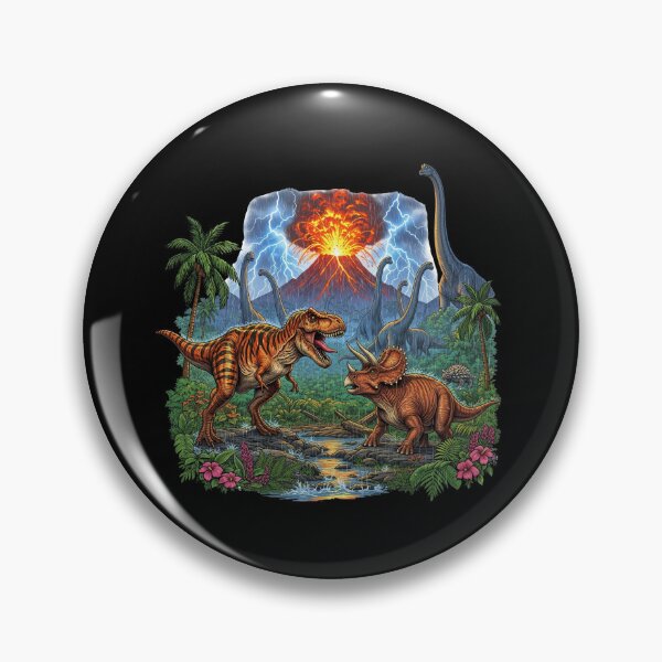 Item preview, Epic Dinosaur Landscape Volcano and Prehistoric Valley designed and sold by TeeARTHY.