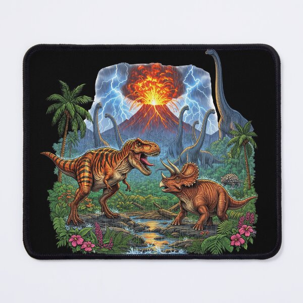 Item preview, Epic Dinosaur Landscape Volcano and Prehistoric Valley designed and sold by TeeARTHY.