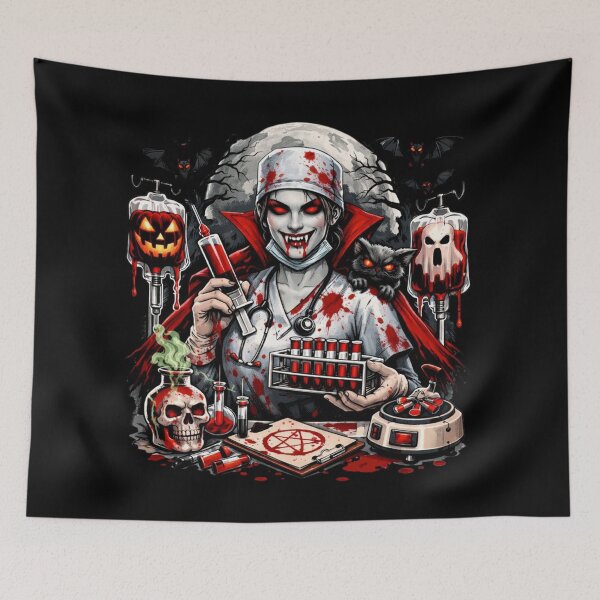 Item preview, Vampire Nurse Phlebotomy Art Dark Gothic Medical Theme designed and sold by Virelo.
