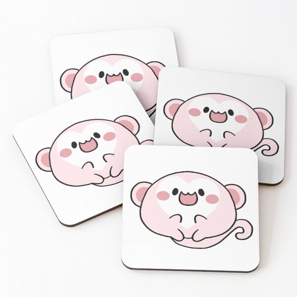 Item preview, cute pink monkey designed and sold by Sternentor Atelier.