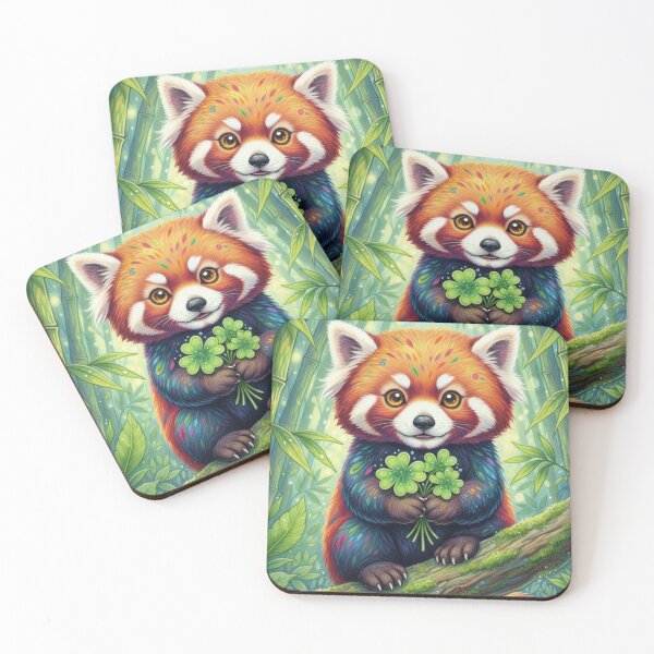 Item preview, The Lucky Red Panda: A Whimsical Colored Pencil Portrait designed and sold by Mood & Muse Studio.