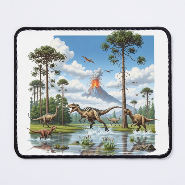 Item preview, Dinosaur Landscape Volcano and Prehistoric designed and sold by TeeARTHY.