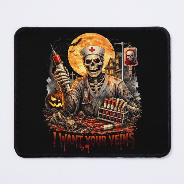 Item preview, I Want Your Veins Skeleton Nurse Horror Design designed and sold by Virelo.