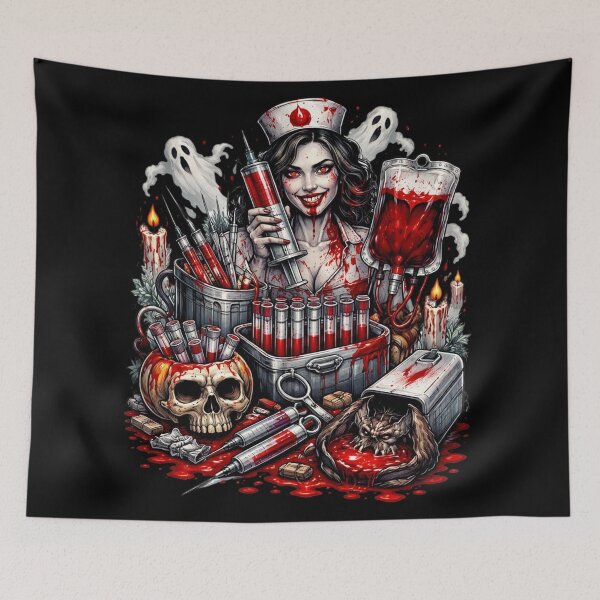Item preview, Bloody Nurse Draws Blood Medical Horror designed and sold by Virelo.
