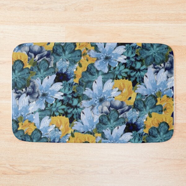 Item preview, Vintage Blue Yellow Digital Floral Faux Decoupage Collage designed and sold by Licorice Moon.