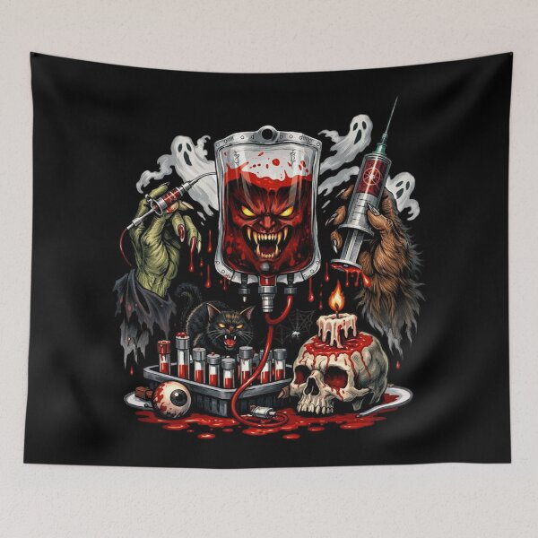 Item preview, Demonic Blood Bag Halloween Extreme Horror Design designed and sold by Virelo.