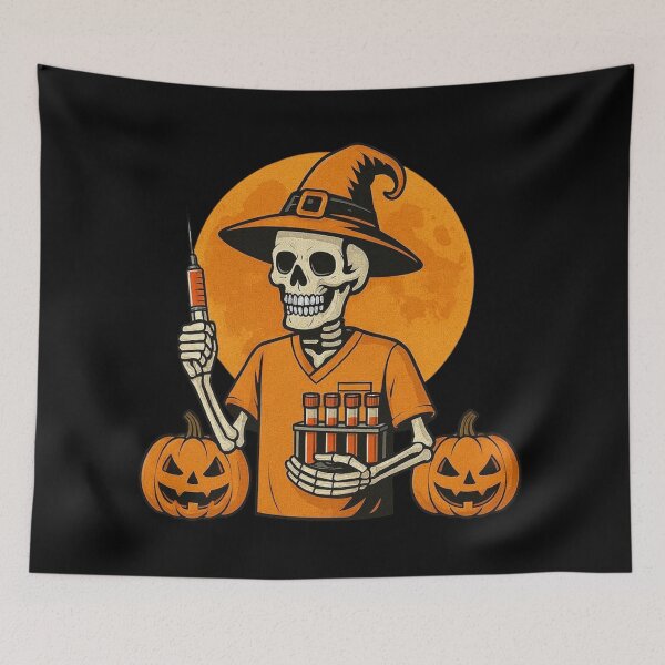 Artikelvorschau, Halloween-Blutentnahme-Skeletthexe entworfen und verkauft von Virelo.