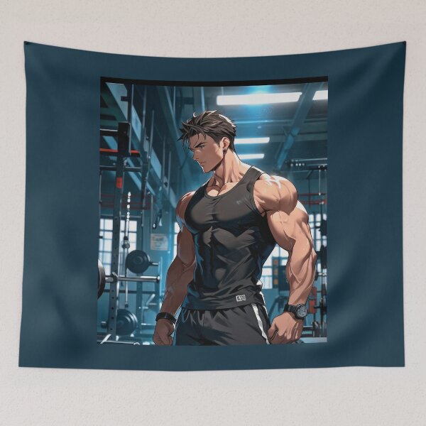 Item preview, Anime Shredded Gym Warrior Shirt Muscular Fitness Fighter Graphic Tee Manga Bodybuilding Workout Motivation Design for Hardcore Training Fans | Premium HD Sticker for Otaku and Manga lovers designed and sold by MillionaireGenZ ⭐⭐⭐⭐⭐ (5.0).