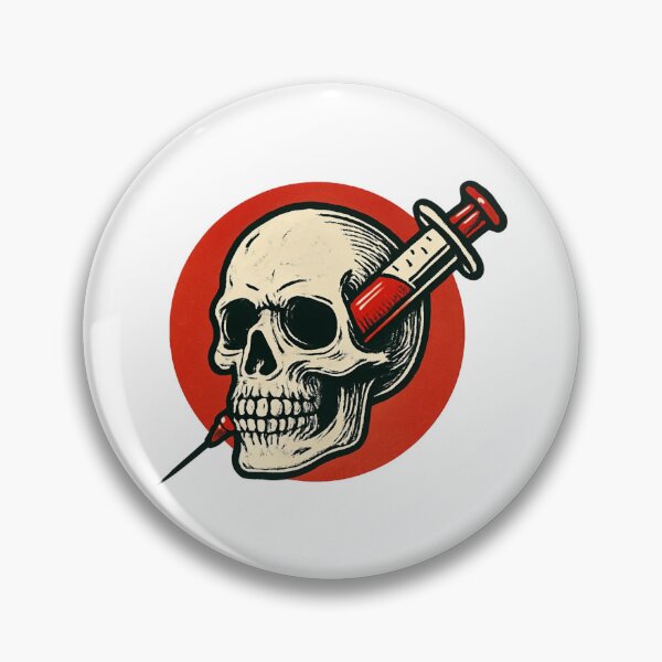 Item preview, Dark Phlebotomy Skull With Syringe designed and sold by Virelo.