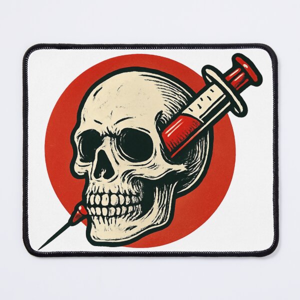 Item preview, Dark Phlebotomy Skull With Syringe designed and sold by Virelo.