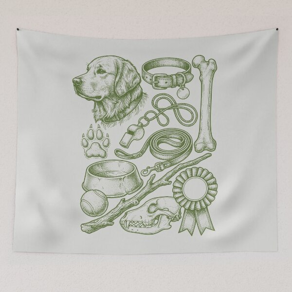 Item preview, Sage Green Dog Nature - Vintage Outdoor Style designed and sold by DigitalGlade.