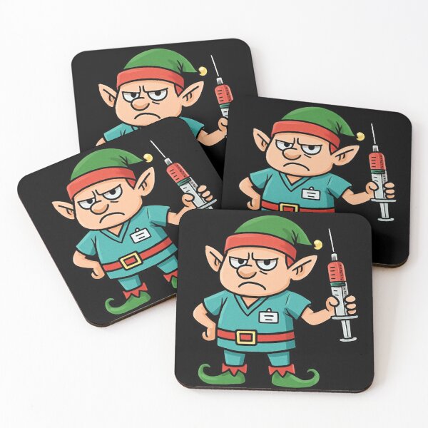 Item preview, Grumpy Christmas Phlebotomist Elf designed and sold by Virelo.