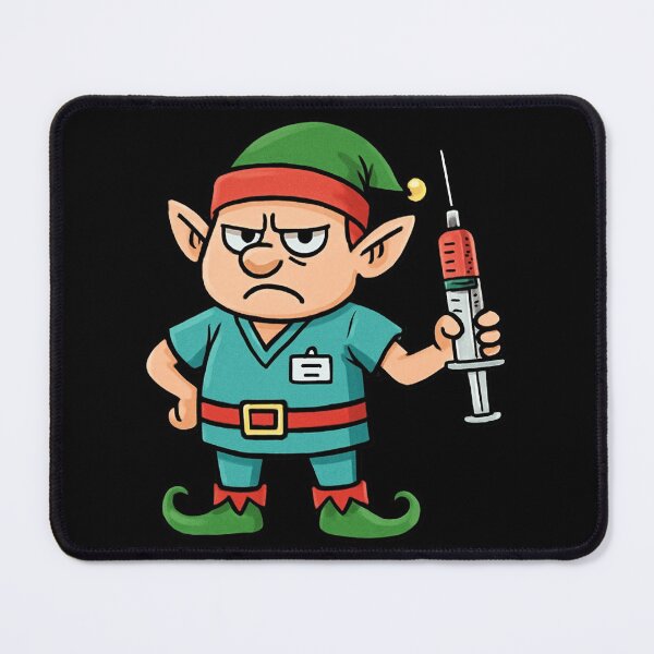 Item preview, Grumpy Christmas Phlebotomist Elf designed and sold by Virelo.