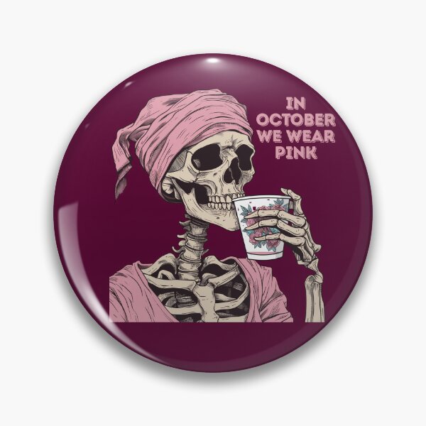 Item preview, Breast Cancer Awareness Skull designed and sold by AnaPixMar.