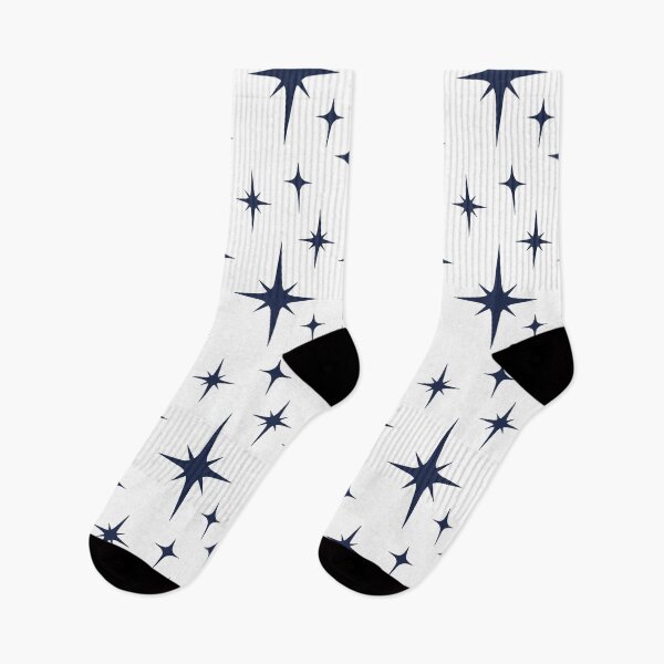 Item preview, Vintage Retro 1950s Mid Century Modern White and Dark Navy Blue Atomic Starburst designed and sold by RetroMaggie.