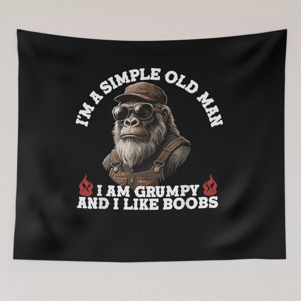 Item preview, Simple Old Man - Grumpy Gorilla Biker Graphic designed and sold by Evaevonechi.