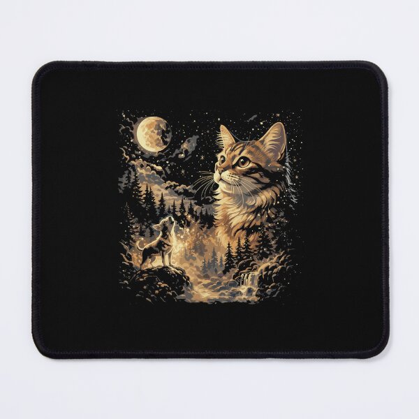 Item preview, Celestial Forest Cat - Golden Wilderness Double Exposure designed and sold by Evaevonechi.