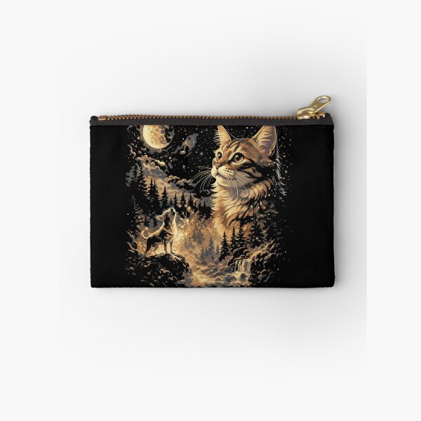 Item preview, Celestial Forest Cat - Golden Wilderness Double Exposure designed and sold by Evaevonechi.