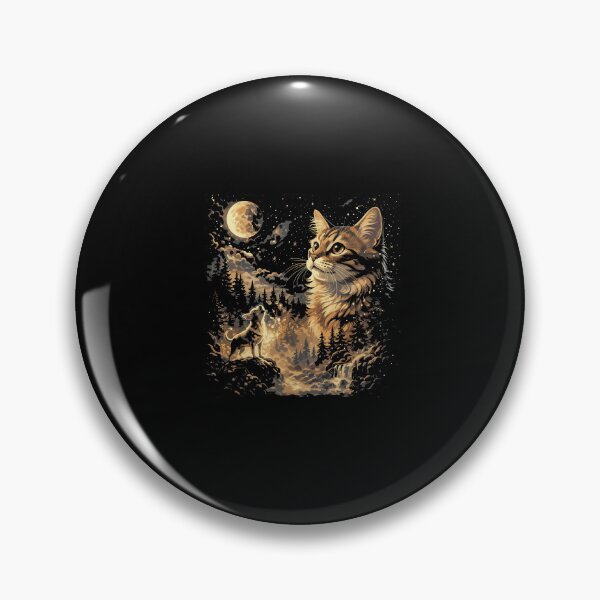 Item preview, Celestial Forest Cat - Golden Wilderness Double Exposure designed and sold by Evaevonechi.