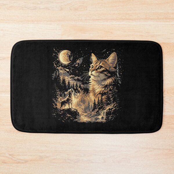 Item preview, Celestial Forest Cat - Golden Wilderness Double Exposure designed and sold by Evaevonechi.