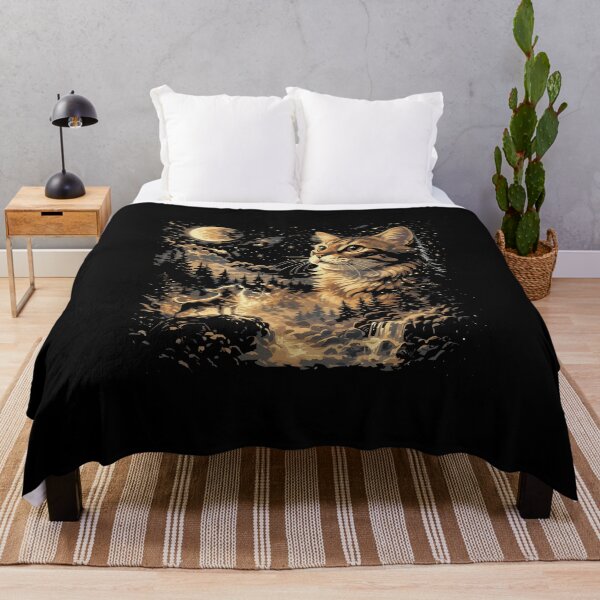 Item preview, Celestial Forest Cat - Golden Wilderness Double Exposure designed and sold by Evaevonechi.