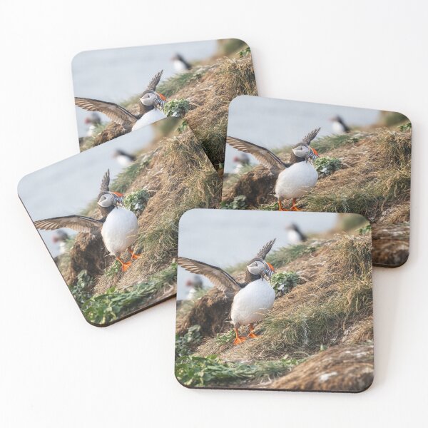 Item preview, Puffin Landing on Rocky Cliff designed and sold by PhotoArt by Joan Carroll.