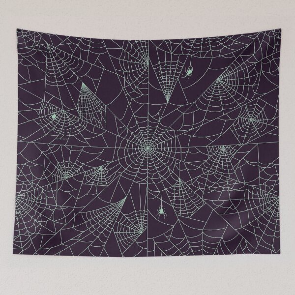 Item preview, Spider Webs - Pastel Goth Aubergine and Absinth designed and sold by Shanna Lenè Hattaway.