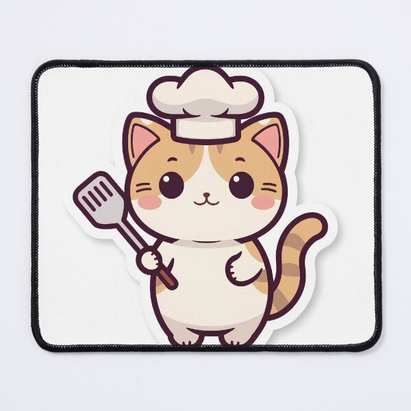 Item preview, Cute Chef Cat Sticker Kawaii Baker Kitty with Spatula and Toque designed and sold by fatimaadraws.