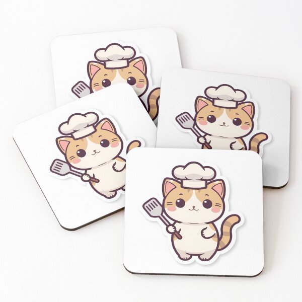 Item preview, Cute Chef Cat Sticker Kawaii Baker Kitty with Spatula and Toque designed and sold by fatimaadraws.