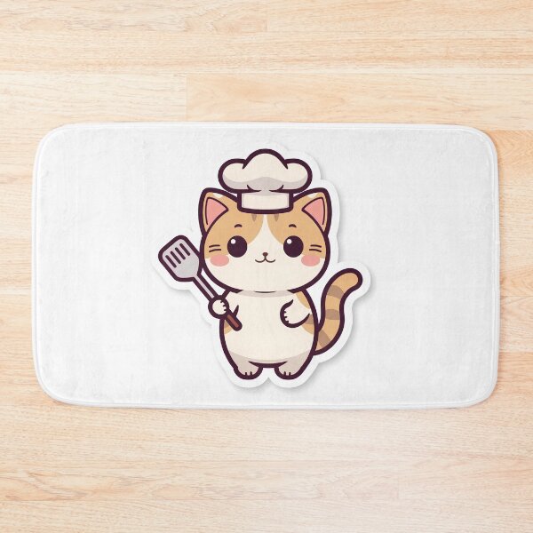 Item preview, Cute Chef Cat Sticker Kawaii Baker Kitty with Spatula and Toque designed and sold by fatimaadraws.
