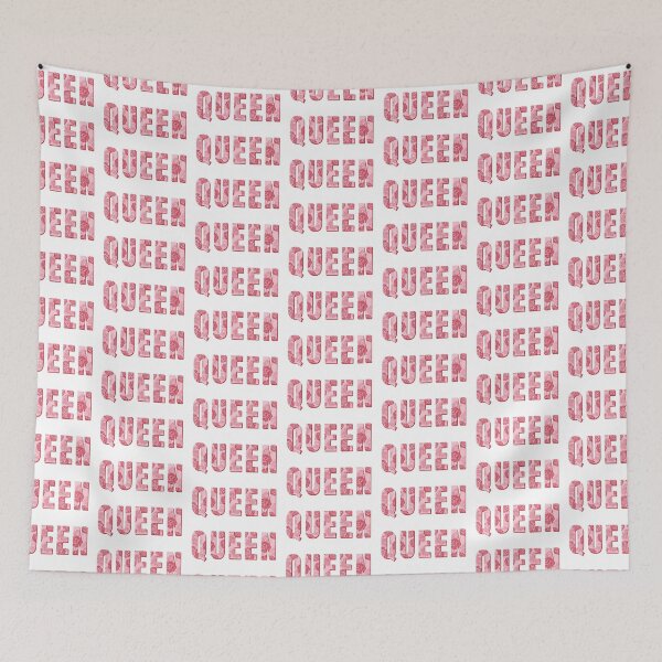 Item preview, QUEEN with pink and red roses pattern - Valentines designed and sold by PIXEL POP DESIGNS - Beyond the Norm!.